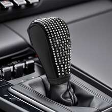 Shiny Rhinestone Car Gear Shift Lever Cover, Sparkling Crystal Diamond Gear Shift Lever Cover, Soft PU Leather Gear Shift Lever Cover, Universal Fit, Fashionable Women's Car Interior Accessory - Multicolor - View 10