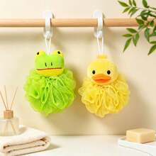 1pc Cartoon Decoration Foam Bath Ball, Bathroom Home, Bathroom Decoration, Effective Body Scrubbing, Back Scrub Towel, High-Quality Mesh Materials, Convenient Strap Design, Smooth Skin, Very Suitable For Daily Use. - Multicolor - View 6