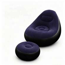 Inflatable Sofa And Footstool Slouchy Chair, Foldable Portable Slouchy Sofa With Footstool, Inflatable Sofa Chair Suitable For Living Room, Bedroom, Outdoor, Balcony And Camping, Best Gift For Family: Most Comfortable Sofa - New Model - View 15
