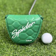 1 pieza Funda para cabeza de putter de golf tipo mazo bordada, material de PU con forro interior suave, compatible con palos de putter tipo mazo, accesorio de golf unisex elegante y resistente al desgaste, protección integral para palos de golf - Multicolor - Ver 8
