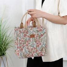 DLIU New Nylon Fabric Pattern Large Capacity Portable Inner Bag With Zipper Semi-Sealed Inner Pocket, Can Be Used As Lunch Box, Work Commute Bag, Mom's Handbag, Shopping Bag - Red - View 8