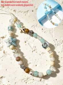 1pc Summer Sea Breeze Blue Phone Chain- Fresh Cute CCD Hook - DIY Pendant -Camera Anti-Drop Strap - Blue Style - Baby Blue - View 6