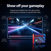 SanDisk GamePlay Micro SD Card, U3 4K V30 A2 Gaming Console Dedicated Storage Card - View 4