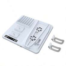 Cooling Stand For Playstation5 Slim Cooling Station With Dual Controller Charging Base For Playstation 5 Slim Disc And Digital, Handle Charger Station, Cooling Fan, Headset Holder - White - View 11