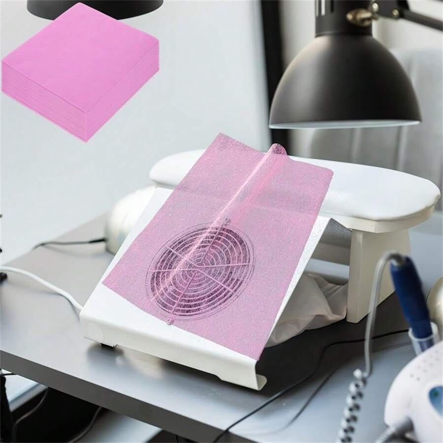 100pcs Disposable Nail Art Vacuum Dust Collector, Non-Woven Filter Paper, Pink/Blue/White Paper, Manicure Machine Dust Filter Paper, Manicure Tools Accessories - Set - View 1
