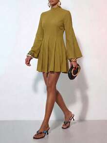 Women Midi Dresses - 軍綠色 - 查看 1