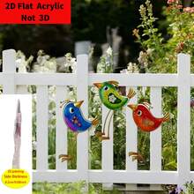 2D Flat Acrylic Printed Garden Decor, 3pcs Fun Acrylic Material Bird Statues, Suitable For Indoor And Outdoor, Colorful Yard Art, Home Gardening Decoration Gift - A - View 3
