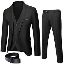 Men Plus Size Suits - Schwarz - Übersicht 5