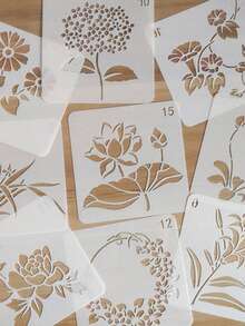 20pcs Hollow Painting Stencils, Reusable And Washable Hollow Drawing Templates, Flexible DIY Art Craft Stencils, Suitable For Canvas, Notebook Painting, Multiple Pattern Templates, Decoration, Scrapbooking, School Art Projects, Back To School And Handmade DIY Supplies - Single Piece - View 3