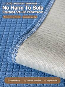 1PC Minimalist Solid Bubble Grid Textured Sofa Cushion Pad, Lightweight & Breathable, Scratch Resistant & Easy To Clean, Non-Slip Dotted Rubber Back, Machine Washable All-Season Pet Friendly Universal Slipcover For 1/2/3 Seater Sofas - Blue - View 6