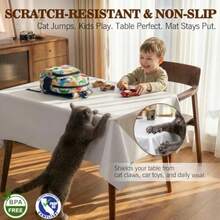 Heavy Duty Table Protector Pad With Flannel Backing For Dining Room Waterproof Vinyl Tablecloth Easy To Clean And Trim, Scratch And Heat Resistant Table Cover, Reusable Pad 72" X 54" Rectangular - 72 L X 54 W - View 8