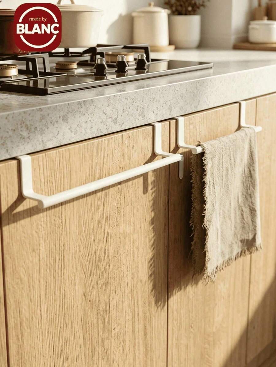 Cabinet Door Hanging Towel Bar No-Drill Towel Rack Rust-Proof Towel Holder Space-Saving Storage Rack Kitchen Bathroom Essentials Home Decor Storage Home Necessities Kitchen Accessories Kitchen Decoration