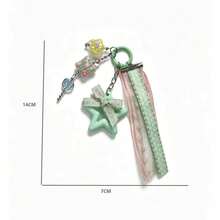 Dopamine Star Bag Charm, Cute Beaded Ribbon Tassel Pendant, Fresh Colorful Phone Charm Keychain Accessory For Handbag Backpack - Multicolor - View 7