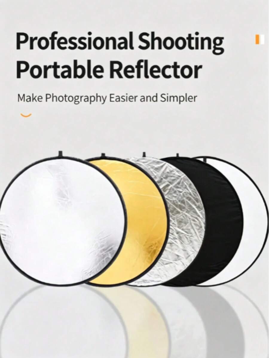 5-In-1 Foldable Reflector | Portable Light Board | Selfie, Portrait And Outdoor Light Board | Summer Home Soft Light Board | Suitable For Outdoor Photography, Indoor Live Streaming, Still Life Photography And Multiple Lighting Scenarios - Five-in-one - View 1