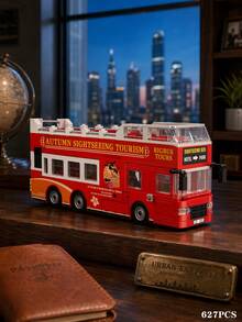 769pcs Luxury Hong Kong Double Decker Bus DIY Building Block Model Ornament, Suitable As Bedroom Decor Or Birthday Gift, Perfect For Birthday/Holiday/Christmas And Halloween Gifts - Multicolor - View 14