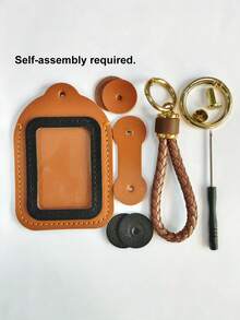 PU Leather Keychain Set, Car Key Protector, Universal PU Leather Car Key Cover, Remote Key Protector, Suitable For Buick, Audi, Fiat Car Key Cover Protector - Key Cover + Leather Cord Set - View 9