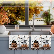 2/4/48pcs Halloween Series Ghost Pumpkin Hey Boo Pattern Printed Kitchen Towels - Super Soft, Absorbent Polyester Dish And Hand Towels, Perfect For Holiday Decor, Kitchen Decor, Party Decor - Multicolor - View 13