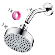Kit Kepala Pancuran 4 Inci dengan Lengan Ekstensi dan Pita Perekat, Kombinasi Kepala Pancuran Tetap dengan Nozzle Anti-Penyumbatan Berlapis, Perangkat Pengganti Kamar Mandi - Kepala pancuran - View 6