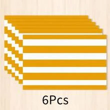 1pc Yellow & White Striped Placemat, Minimalist Modern Table Mat, Dining Table Decor, Easy To Clean Kitchen & Restaurant Home Daily Use, Christmas Holiday Decoration - Multicolor - View 14