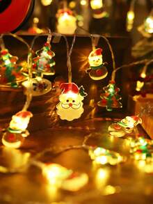 1pc 1.5/3M Christmas Decoration Snowman, Santa Claus, Christmas Tree Pattern Light String, Christmas Indoor Decor Light String, Christmas Decor Lights,Party Decor Prop Light String, Christmas Home Decor Lights, Garden, Outdoor Decor Light String - Yellow Light - View 9