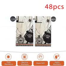 2/4/48pcs Halloween Series Witch Magic Cauldron, Poison Bottle, Spider, Spider Web Pattern Printed Kitchen Towels - Ultra Soft, Highly Absorbent Polyester Tablecloths And Hand Towels, Perfect For Holiday Decor, Kitchen Decor, Party Decor. - Multicolor - View 15