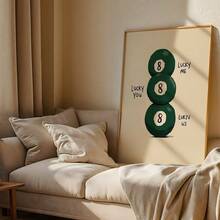 1pc 2D Flat Wall Decoration "Lucky You, Lucky Me, Lucky Us" Poster "Lucky Eight" Canvas Painting Bedroom Decoration Living Room Decoration Frameless Gift - A - View 13
