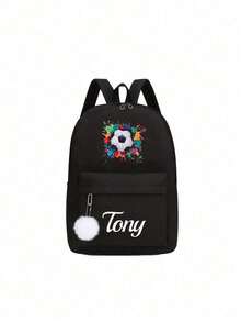 This Backpack With Soccer Pattern Can Be Customized As Your Exclusive Back-To-School Bag. You Can Also Add Personalized Elements Such As Name Or Holiday Greetings. This New Backpack Features A Nylon Zipper. You Can Add Personalized Content Like Letters, Lucky Numbers, Etc. It's Perfect For Dance Classes And Travel. Also An Ideal Choice For Birthday Gifts, Souvenir Bags, Christmas Gifts Or New Year Gifts. - Multicolor - View 34
