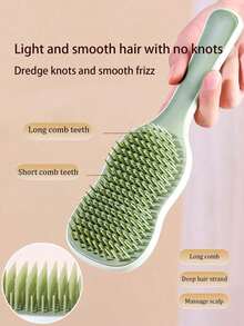 1pc Wet & Dry Anti-Tangle Hair Brush With Scalp Massage Function And Non-Slip Handle, Gentle Detangling And Hair Care Tool Suitable For Curly, Straight, Thick And Fine Hair, Styling Tool | Portable, Suitable For Daily And Travel Use, Makes Hair Smooth And Shiny, Home Decor - Multicolor - View 4