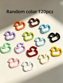 15/30/60/120 piezas Llaveros con forma de pato de colores, distribución de colores aleatoria, adecuados para manualidades, anillos de llaves y decoración de llaveros - Llavero de pato - Ver 12