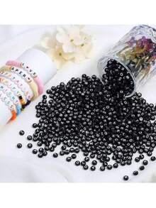 100/500/1000/1200pcs Acrylic Letter Beads Set - DIY Jewelry Making For Friendship Bracelets - 26 Styles, Colorful, Versatile, Easy To Use - Multicolor - View 9