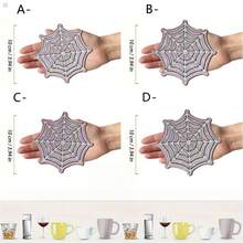 Halloween Spider Web Wooden Coaster Hollow Cutout Coaster Gothic Horror Tabletop Decor Heat-Resistant Drink Coaster Suitable For Halloween Party Haunted House Farmhouse Home Bar Tabletop Decoration - Multicolor - View 11