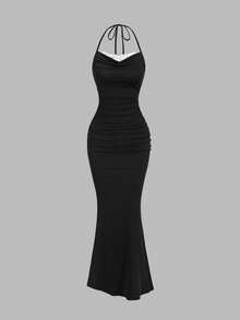 Women Long Dresses - 黑色 2 - 查看 1