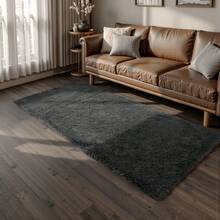 EDIMENS Long Hallway Runner Rug 80x300, High Pile Bathroom Rug Non-Slip, Fluffy Washable Kitchen Rug Bath Mat, Rugs For Bedroom Bed Runner Hallway Living Room - 深灰色 - 查看 3