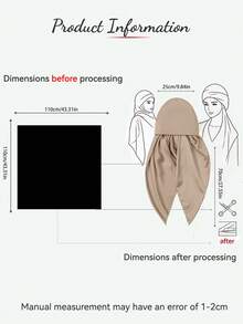 1PC Women's Solid Color Satin Elastic Headscarf Instant Hijab, New Satin Easy-To-Wear Headscarf, High-End Draping With Glossy Finish, Fashionable Versatile Slouchy Headscarf Hijab Scarf, Convenient To Wear Casual Versatile Suitable For Daily Use - Multi-color Satin Elastic Headband - View 4