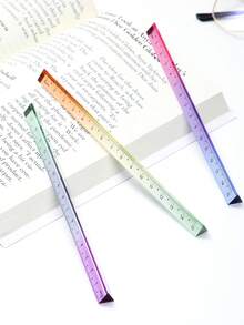 1pc/4pcs Gradient Transparent Acrylic Triangle Ruler, 15cm Colorful Straight Ruler, Suitable For School Drawing, Learning, Office, Back To School, Painting - Multicolor - View 6