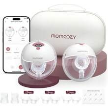 Extractor de Leche Electrico M5, 2 Piezas, Rojo Acogedor| Control por App, Brida 24mm, 3 Modos, 9 Niveles, Sin BPA, Portátil, Ligero, Acogedor, Maternidad, Viaje - 2 piezas-Rojo acogedor - Ver 1