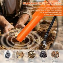 Portable Metal Detector Pinpointer With LED Light, With Anti-Lost Lanyard , Waterproof Metal Locator, Sound Vibration Dual Alert, Ideal Christmas Gift For Outdoor Prospecting(Excluding Battery) - Orange - View 1