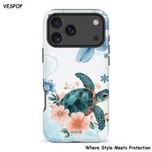 VESPOP 手指扣手機殼，適合亮面設計、Y2K、圓點圖案，適用 18/17/16/15/14/13 Pro Max，附支架設計 - 混合色1 - 查看 1