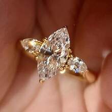 Light Luxury Korean Style Cross Horse Eye Zirconia Ring, Star Design, 18K Gold Plated, Adjustable Women's Finger Ring - Gold - View 8