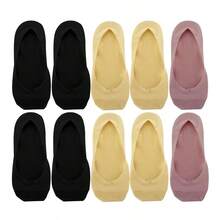 1/5/10 Pairs Soft Skin-Friendly Ice Silk Invisible Socks Women Summer Thin Breathable Sweat Absorbent Silicone Non Slip Short Socks - Multicolor - View 13