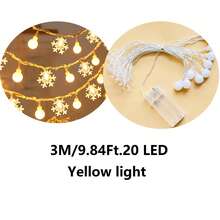 1pc Home Decor Star String Light Of 1.5/3/4.5/6/10M, Christmas Decor Snowflake Frosted Ball Light String, Battery Powered Indoor Room Decor Fairy Star Light, Bedroom , Wall Decor Light String, Suitable For Weddings, Parties Decoration Light String - White - View 13