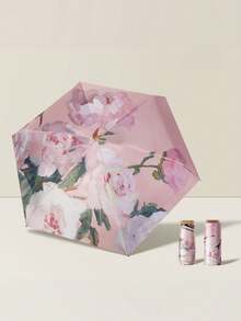 1pc Mini Travel Sun Umbrella, Printed Folding Umbrella, Portable Outdoor Sun Umbrella, UV Protection Sun Umbrella, With Storage Bag, Sun Protection Umbrella, Sun Protection Product, 6 Ribs + Thickened Black Glue Sun Protection Coating, Travel Essential, Perfect For Outdoor, Travel, Summer Sun Protection, Windproof And Waterproof - Multicolor - View 16