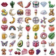 Shimmer Flake Disco Themed Sticker Pack 50 Sheets Western Aesthetic Waterproof Decoration For Suitcase Journal Phone Case Craft - 50 PCS - View 3
