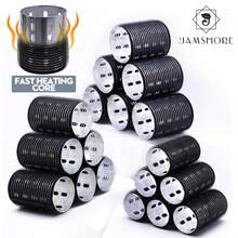 Jamshore 6件組陶瓷加熱捲髮棒 鋁芯 魔鉤魔貼式空氣劉海自黏快熱睡眠捲髮器 不傷髮造型 - 黑色 - 查看 12