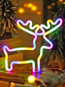 1pc Xmas Decor Reindeer Tree Stocking LED Neon Light,Christmas Indoor Room Decor Christmas Tree Design Neon Light,Battery&USB Powered,Christmas Decorative Lights,Christmas Tree Lights,Christmas Gift For Friends - White Housing - View 14