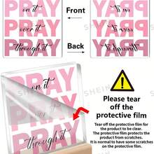 1件粉色壓克力「Pray」裝飾品－附經文的基督教桌面裝飾，送給女性的宗教禮物，生日與聖誕居家辦公室裝飾 - A - 查看 3