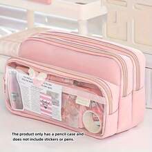 1pc Multifunctional Large Capacity Stationery Bag Creative Pencil Case Pen Pencil Marker Storage Bag Pencil Box Marker Box Pen Box Makeup Bag Portable Cosmetic Storage Bag - Multicolor - View 13