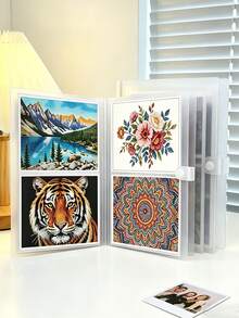 6 Inch Photo Album, 160/200 Slots Family Photo Album, Photo Album, 80/120 Slots Transparent Album For Idol Card Collection, Index Card Album, Flash Card, Diamond Book Painting Storage Book, Commemorative Album, Collection Album - Type a - View 1