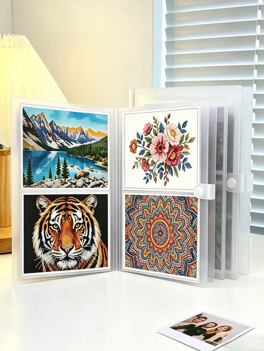 6 Inch Photo Album, 160/200 Slots Family Photo Album, Photo Album, 80/120 Slots Transparent Album For Idol Card Collection, Index Card Album, Flash Card, Diamond Book Painting Storage Book, Commemorative Album, Collection Album - Type a - View 1