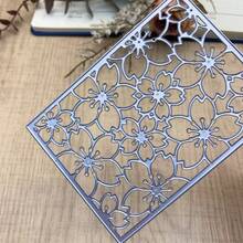 Cherry Blossom Frame Cutting Dies Flower Background Carbon Steel Stencil Template Carbon Steel Die Cutting Template Metal Die Cuts For Card Making Scrapbooking Decoration - MC1094 - View 2